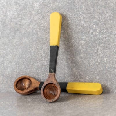 Set 2 cucharas tricolor de madera