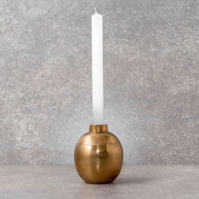Candelabro oval dorado envejecido 