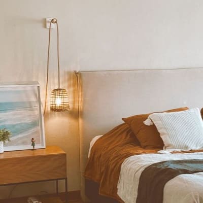 Lámpara Aplique de Manila punto Ralo Talla XS + Soporte de Pino Natural