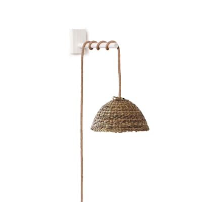 Lámpara Aplique Quilcha de Manila Talla S + Soporte Blanco