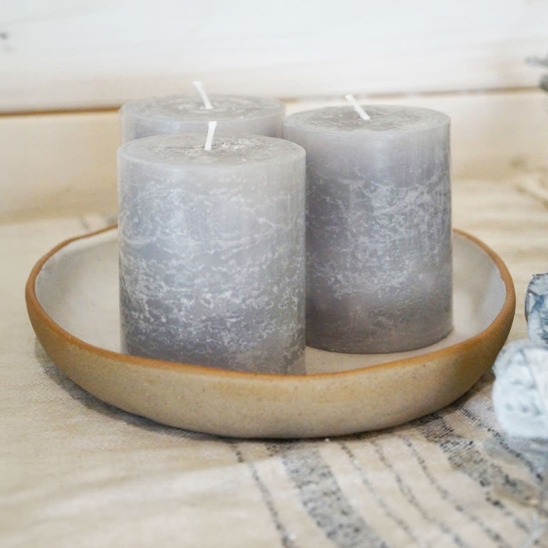 Vela rústica gris perla (scented candle)1