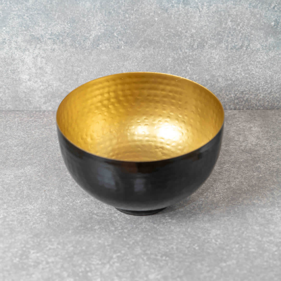Bowl decorativo negro y dorado1