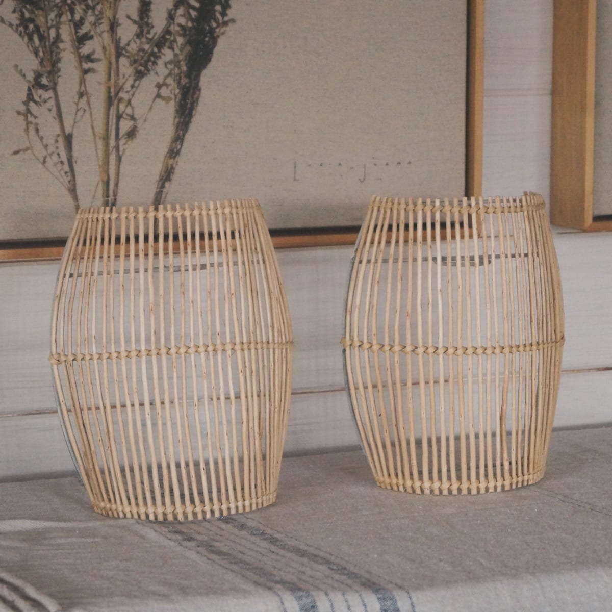 Aplique de pared de mimbre natural2