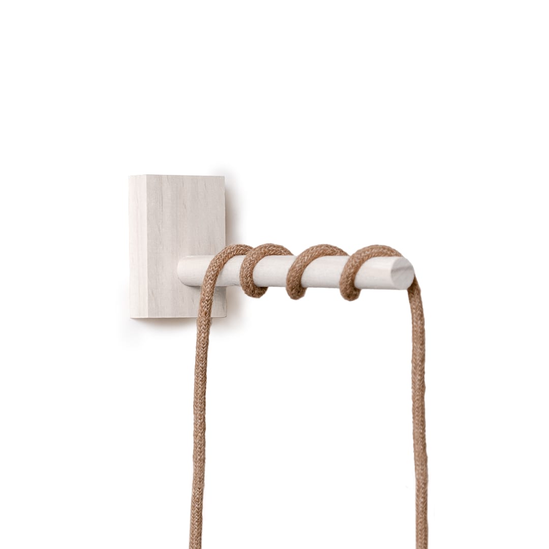 Lámpara Aplique Pajarera de Junquillo de Manila Talla S + Soporte Blanco3