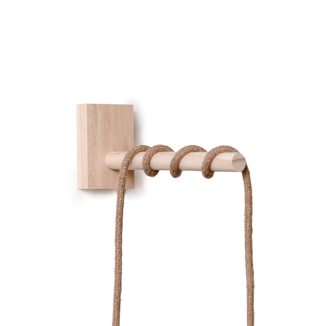 Lámpara Aplique de Manila Punto Coo Talla S + Soporte Pino Natural3