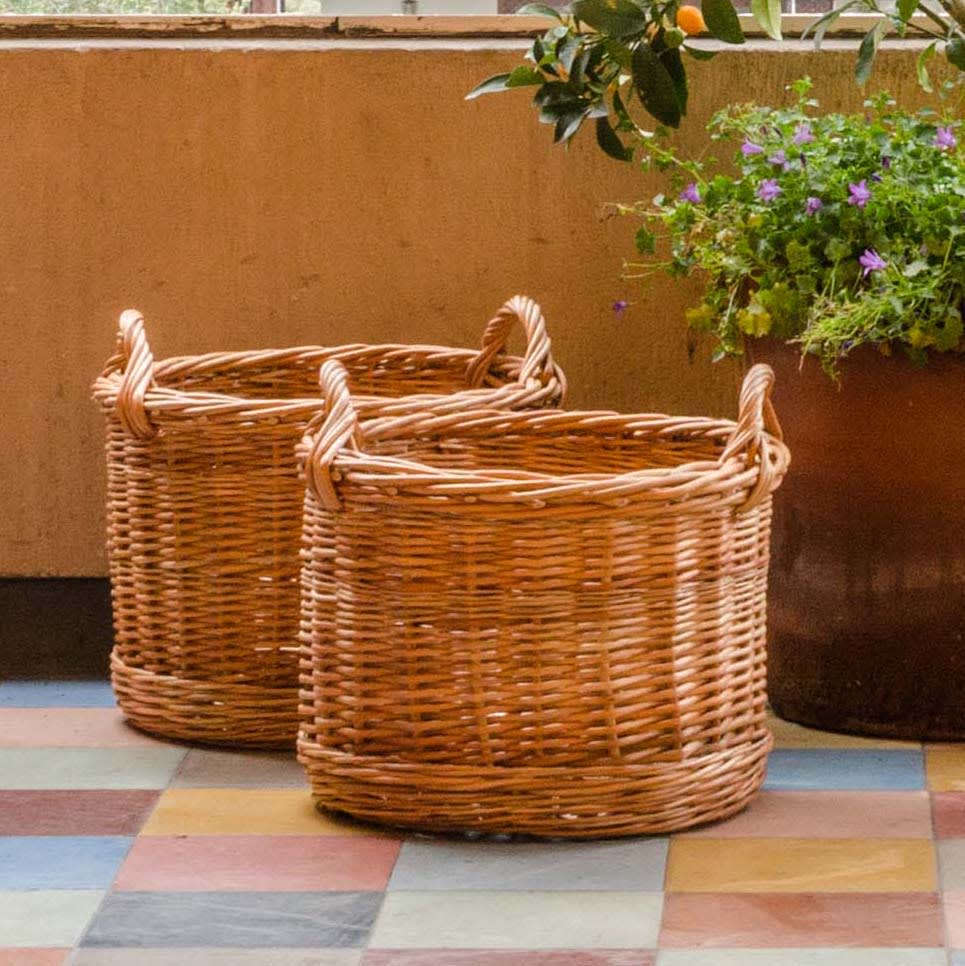 Canasto de mimbre almendra tejido rústico1