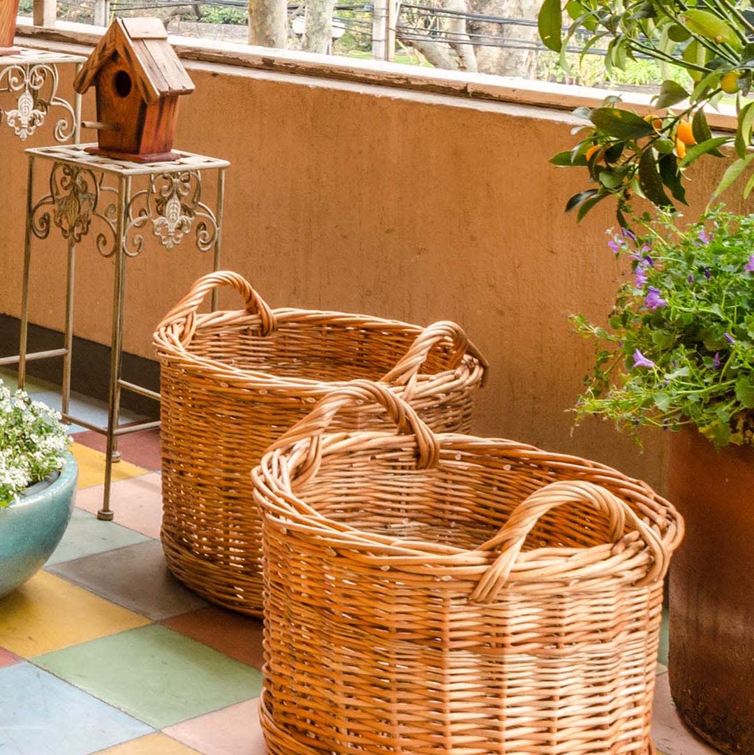 Canasto de mimbre almendra tejido rústico2