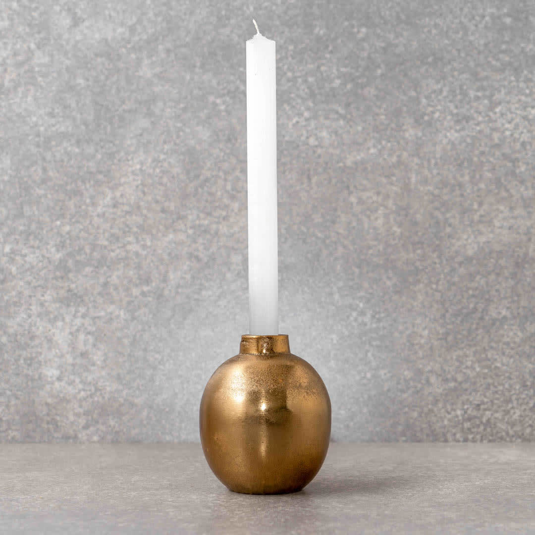 Candelabro oval dorado envejecido 2
