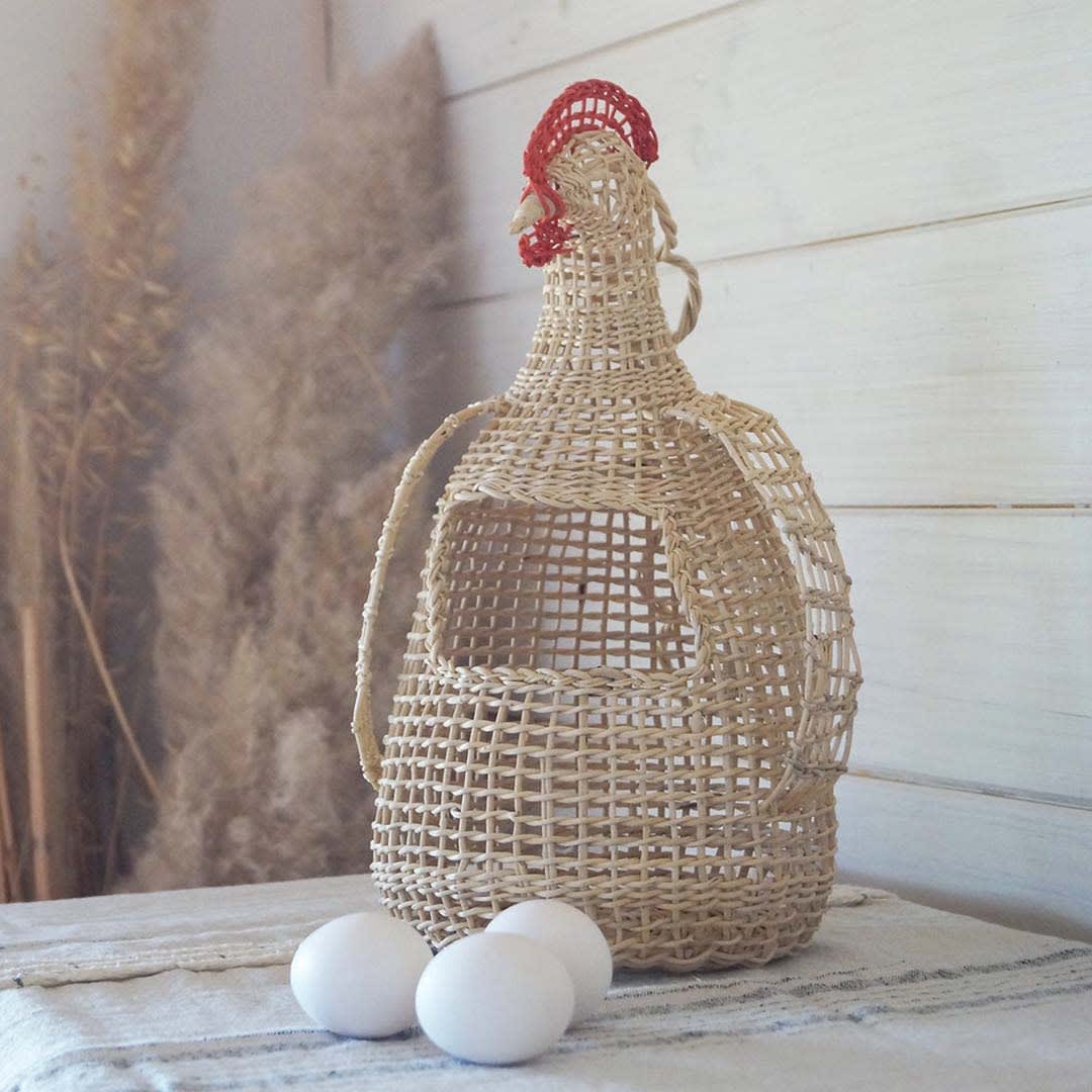Canasto para huevos Gallina Kollonka blanca1