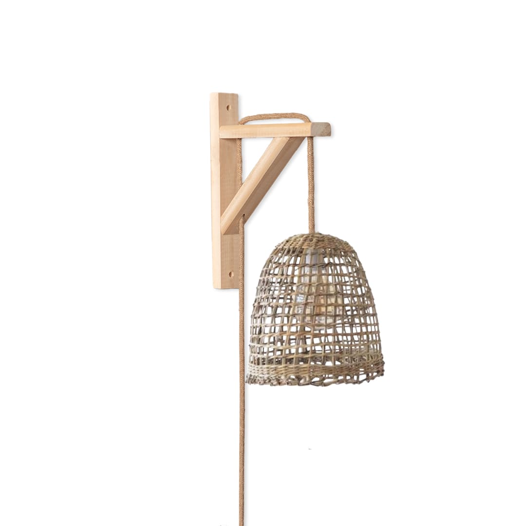 Lámpara Aplique de Manila punto Ralo Talla S + Escuadra1