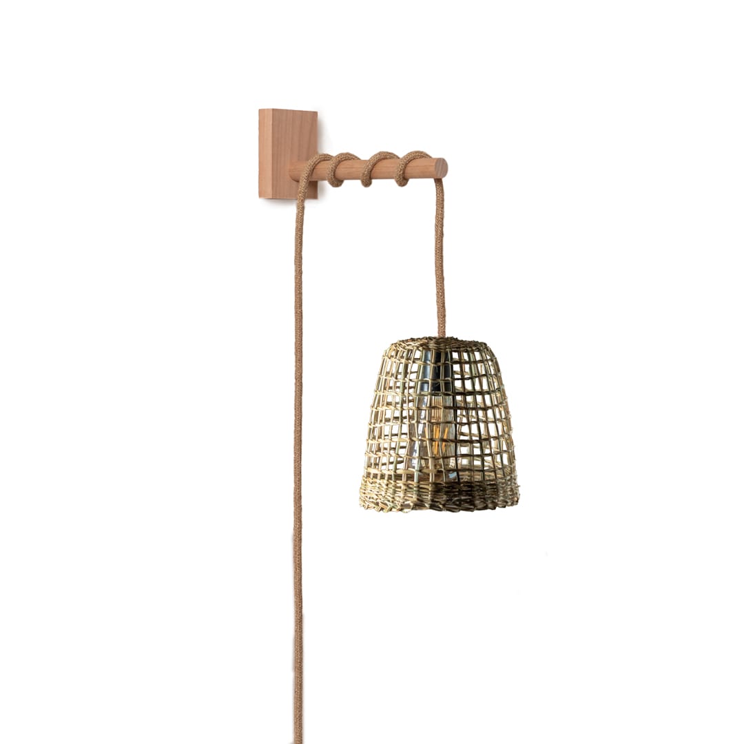 Lámpara Aplique de Manila punto Ralo Talla XS + Soporte de Raulí1