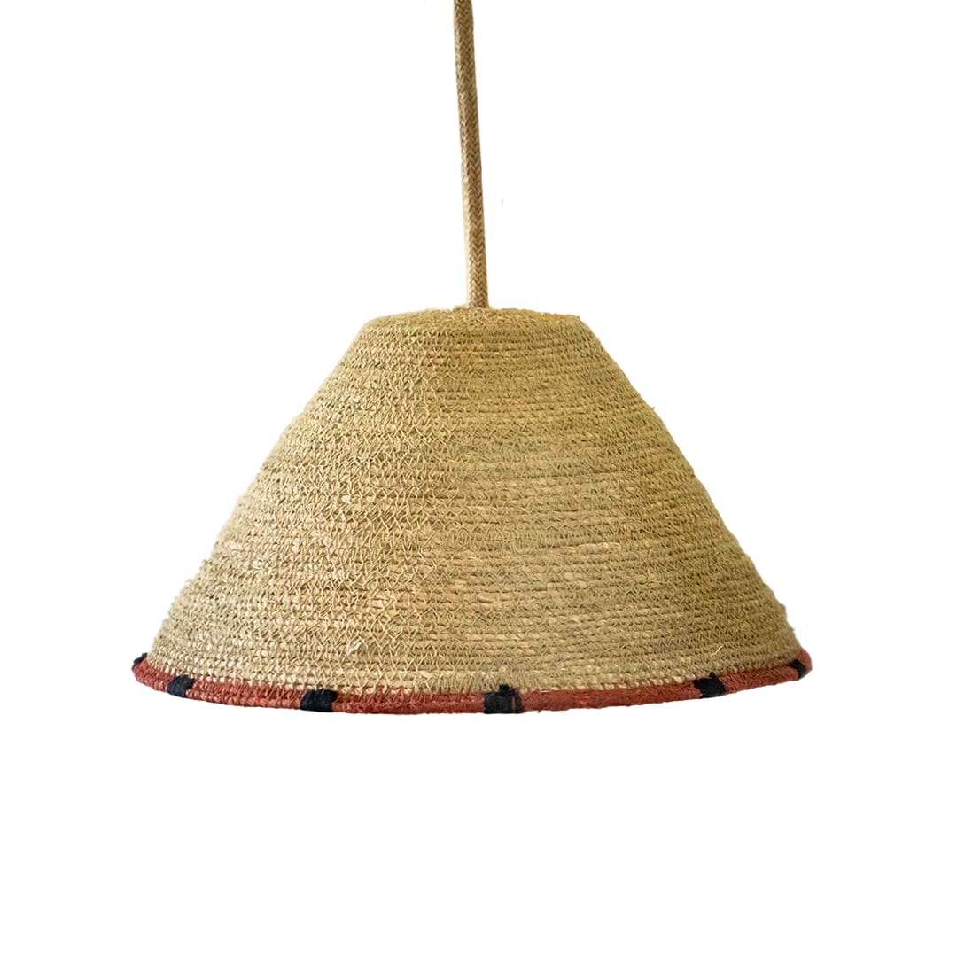 Lámpara Aplique Borde Intercalado de Fibra Natural + Soporte de Raulí2