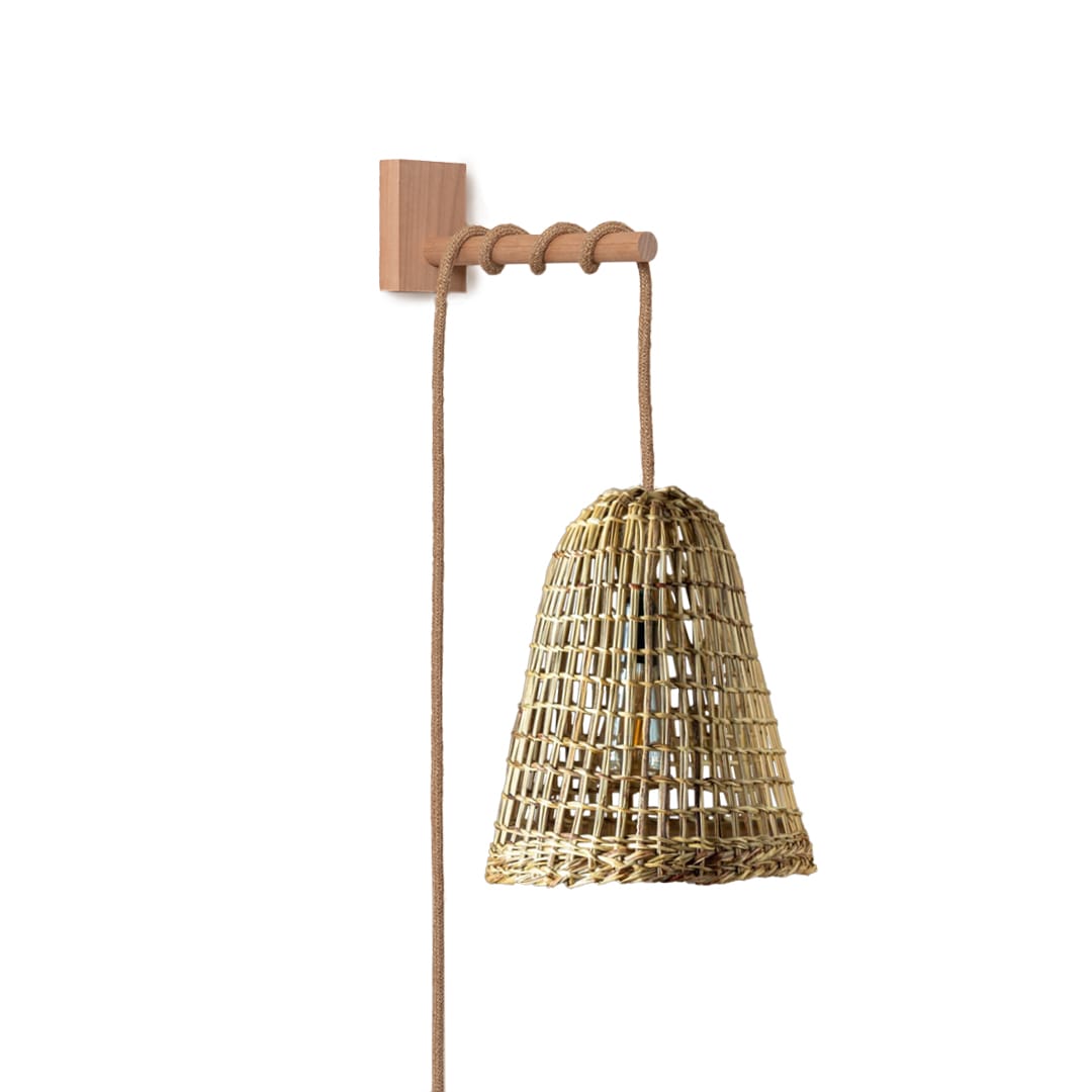 Lámpara Aplique de Manila punto Liso Talla M + Soporte de Raulí1