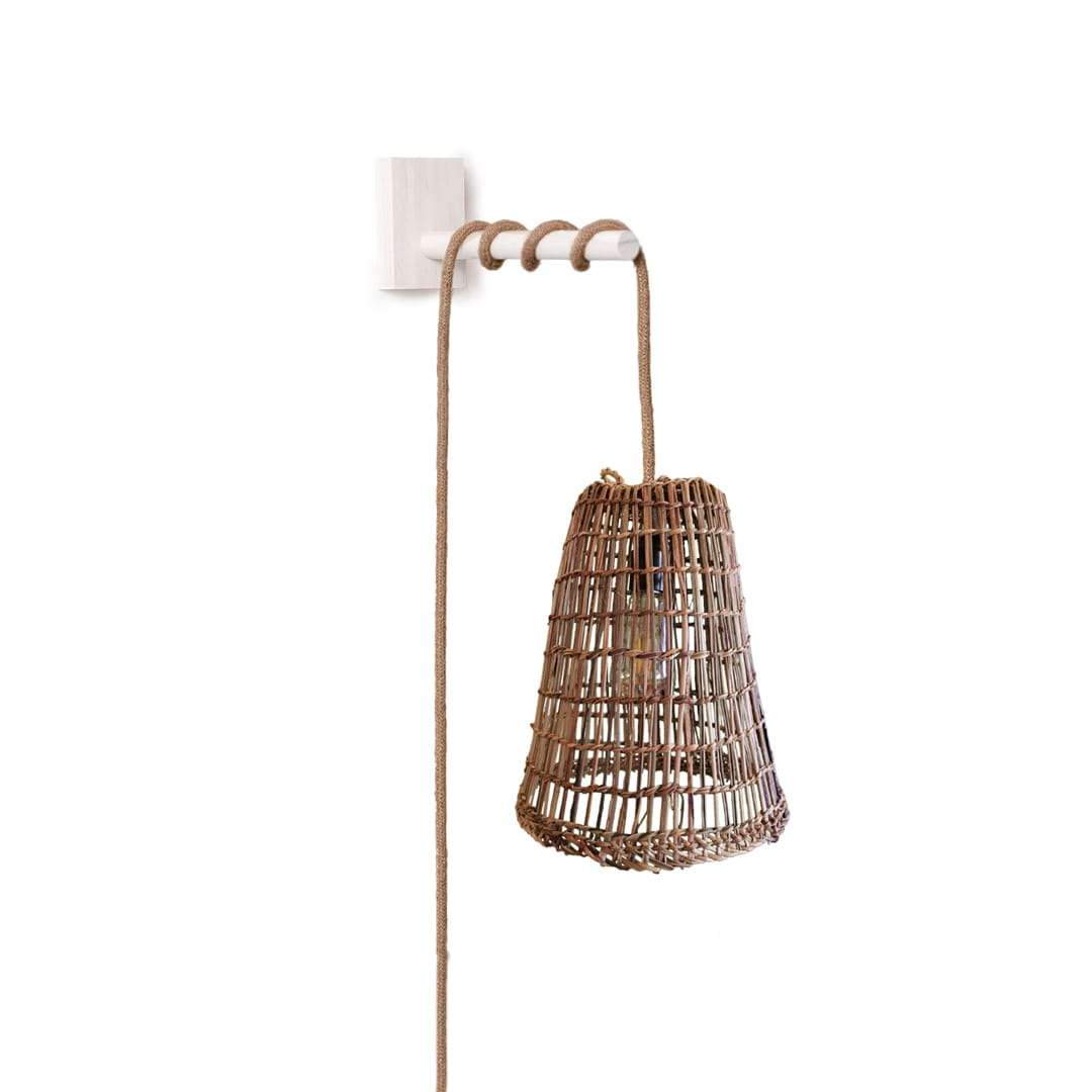 Lámpara Aplique Campiña de Manila Talla M + Soporte Blanco1