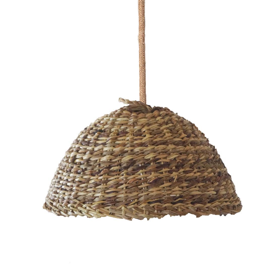 Lámpara Aplique Quilcha de Manila Talla S + Soporte de Pino Natural2