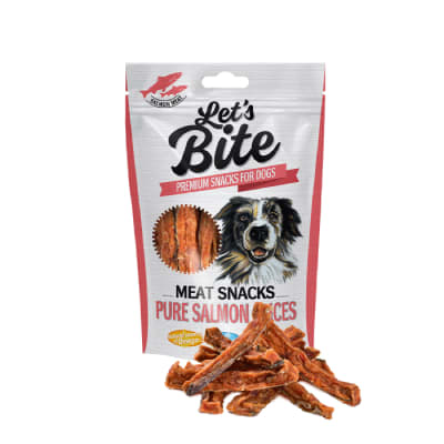 Brit Lets Bite Meat Snacks Pure Salmon Slices Snack para perros