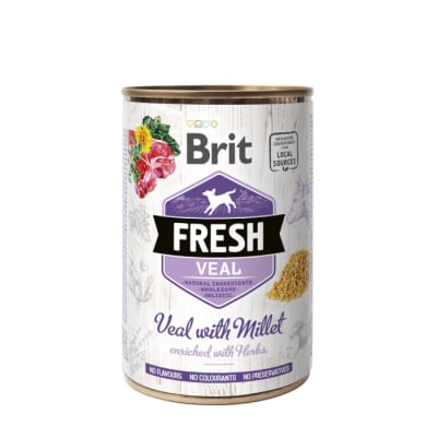 BRIT FRESH VEAL WITH MILLET húmedo para perros