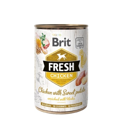 BRIT FRESH CHICKEN WITH SWEET POTATO húmedo para perros