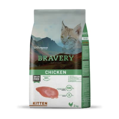 Bravery chicken kitten alimento para gato1