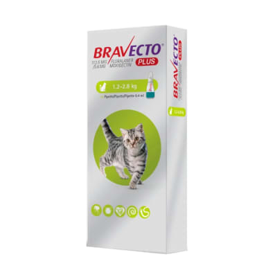 Desparasitante Bravecto Plus para gatos 1.2 a 2.28 KG
