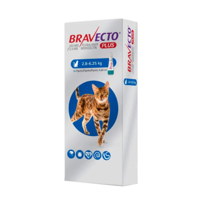 Desparasitante bravecto plus para gatos 2.8 a 6.25 KG