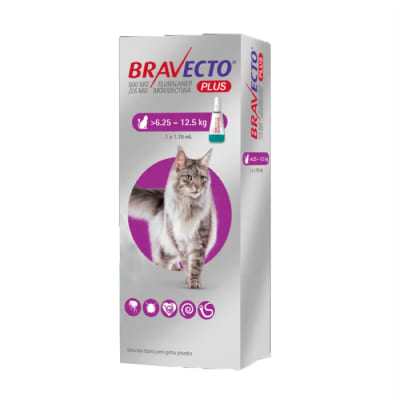 Desparasitante bravecto plus para gatos 6.25 a 12.5 KG