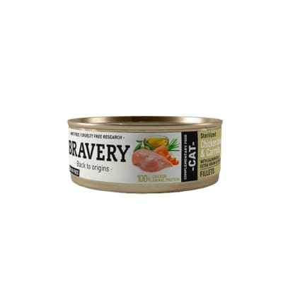 BRAVERY CHICKEN AND CARROTS STERILIZED CAT WET FOOD Alimento húmedo para gato1