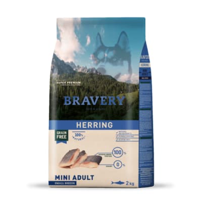 Bravery herring mini adulto small alimento para perro1