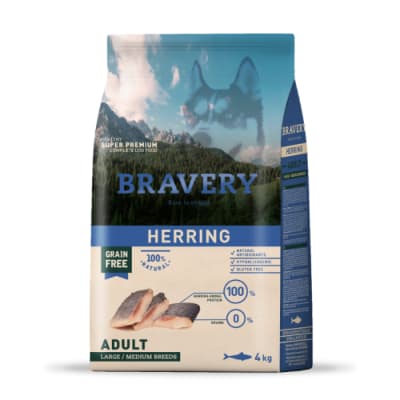Bravery herring adulto Medium Large alimento para perro1