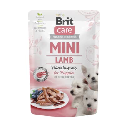 BRIT CARE MINI PUPPY LAMB FILLETS IN GRAVY1