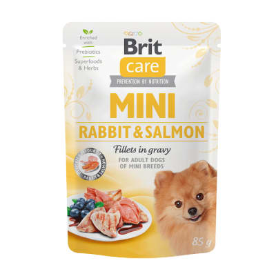 BRIT CARE MINI RABBIT & SALMON FILLETS IN GRAVY