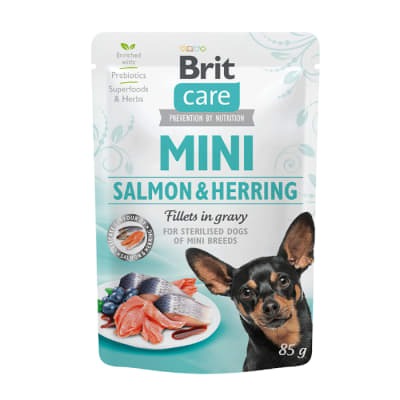 BRIT CARE MINI SALMON & HERRING STER. FILLETS IN GRAVY1