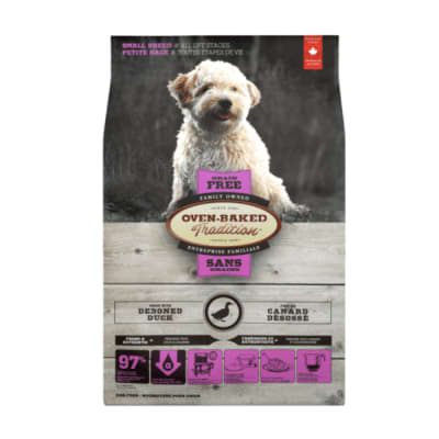 OVEN BAKED GRAIN FREE SMALL BITES DUCK (Toda Edad) Alimento para perros1
