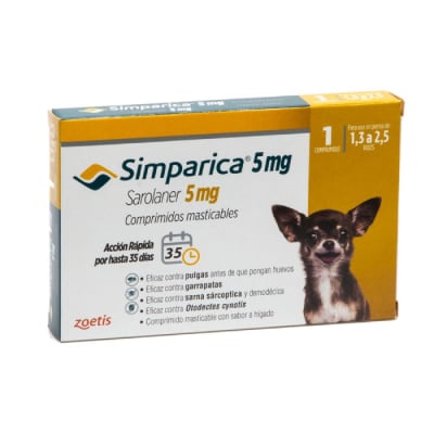 Simparica Antiparasitario Oral 1 Comp masticable para perros