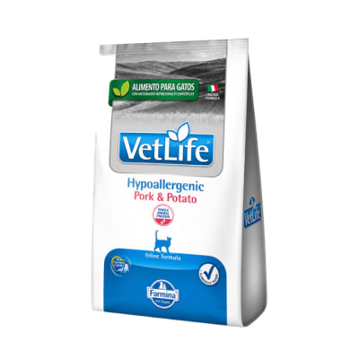 VET LIFE GATO HIPOALERG CERDO Y PAPA alimento para gato