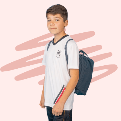 POLERA DEPORTE BLANCA  M/CORTA COLEGIO ALEMAN