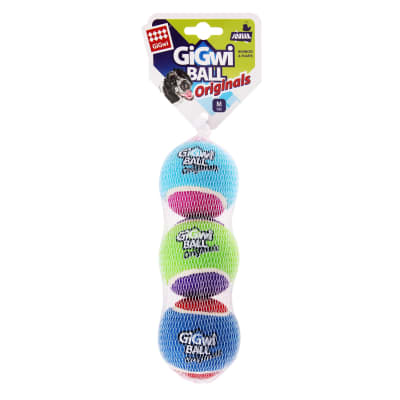 Gigwi M size tennis ball 'GiGwi ball originals' (3pcs)
