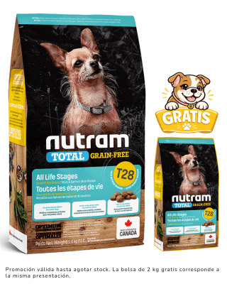 T28 NUTRAM TOTAL GRAIN FREE - SALMÓN & TROUT SMALL DOG 5.4kg + 2kg gratis
