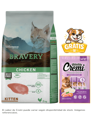 BRAVERY CHICKEN KITTEN 2kg + 1 Cremi Naturalistic gratis