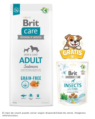 BRIT CARE GRAIN FREE ADULT SALMÓN 12kg + 1 snack gratis
