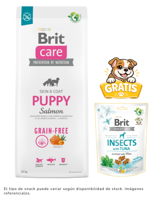 BRIT CARE GRAIN FREE PUPPY SALMÓN 12kg + 1 snack gratis