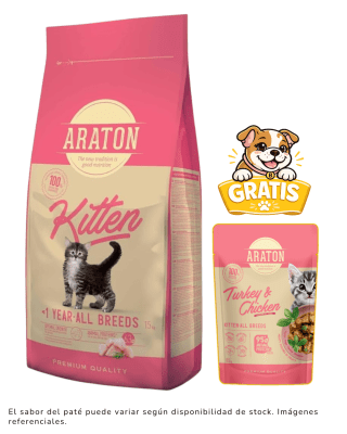 Araton Cat Kitten All Breed 15kg + 1 pouch kitten gratis