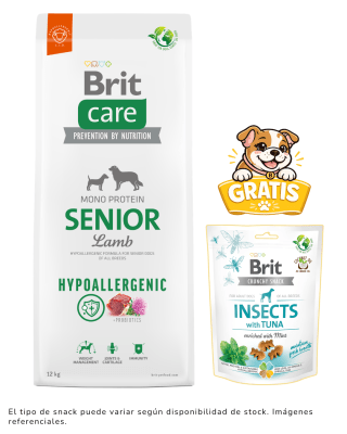 BRIT CARE SENIOR LAMB HYPOALLERGENIC 12kg + 1 snack gratis