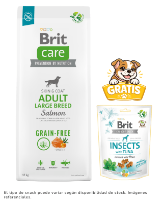 BRIT CARE GRAIN FREE ADULT LARGE BREED SALMÓN 12kg + 1 snack gratis