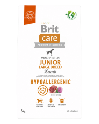 BRIT CARE HYPOALLERGENIC JUNIOR LARGE BREED LAMB 3kg