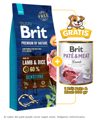 Brit Premium by Nature Sensitive Lamb 15kg + 1 pate & meat 800 gr gratis