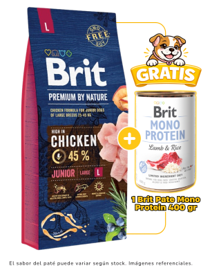 Brit Premium by Nature Junior Large 15kg + 1 pate & meat 400 gr gratis