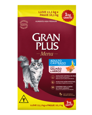 Gran Plus Gato adulto castrado salmón & arroz 11kg