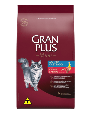 Gran Plus Gato adulto castrado carne & arroz 3kg