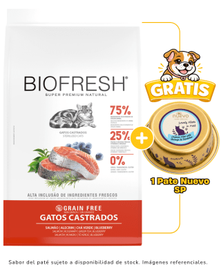 Biofresh Gato Adulto Esterilizado Salmón 1.5kg + 1 pate Nuevo 85 gr gratis
